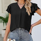 V Neck Ruffle Short Sleeve Blouse