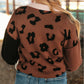 Leopard Print Colorblock Pullover Sweater