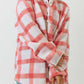 Plus Size Tunic Plaid Sherpa Henley Sweatshirt