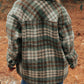 Plaid Print Chest Pockets Turn Down Collar Shacket