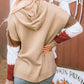 Color Block Kangaroo Pocket Hooded Sweater