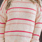 Stripe Drop Shoulder Side Split Plus Size Sweater