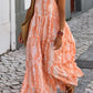 Abstract Print Spaghetti Straps Backless Tiered Maxi Dress