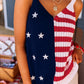 Stars and Stripes Flag Pattern Knitted Tank