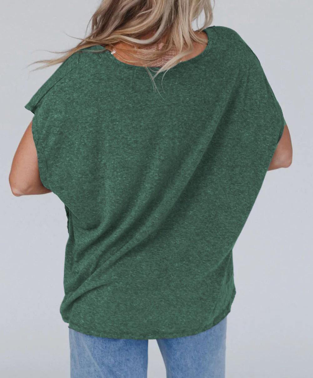 Crochet Lace Detail Oversized Tee