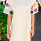 Floral Crochet Splicing Sleeve T Shirt Dress