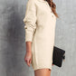 Polo Collar Knitted Mini Sweater Shift Dress