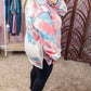 Plus Size Tie-dye Zipped Collared Pullover Sweatshirt