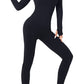 Scoop Neck Long Sleeve Seamless Yoga Jumpsuit