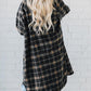Plaid Button Front Pocketed Long Shacket