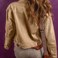 Solid Flap Pocket Metal Button Denim Jacket