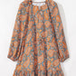 Print Loose Fit Drawstring High Waist Mini Dress