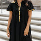 Sequin Trim Bubble Sleeve Game Day Shirt Dress