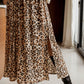 Animal Print High Waist Side Slit Long Skirt