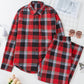 Christmas Checkered Pattern Loose Shirt and Pants Lounge Set