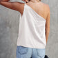 Satin One Shoulder Loose Tank Top