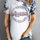America Slogan Tie Dye Print Short Sleeve T Shirt