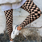 Checkered Pattern High Waist Skinny Leggings