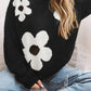 Big Flower Pattern Knit Sweater