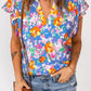 Flutter Sleeve Floral Print Blouse