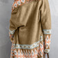 Aztec Print Open Front Knitted Cardigan