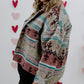 Plus Size Western Aztec Print Button up Jacket