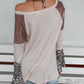 Leopard Sequin Bell Sleeve V Neck Tunic Top