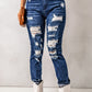 Distressed High Waist Skinny Jeans