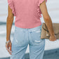 Ruffled Crew Neck Crop Top