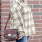 Plus Size Plaid Half-Zipper Sweatshirt with Chest Pocket
