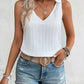 Lace Splicing Knotted Backless V Neck Tank Top