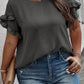 Ruffled Short Sleeve Plus Size Top