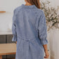 Buttoned Long Sleeve Denim Mini Dress