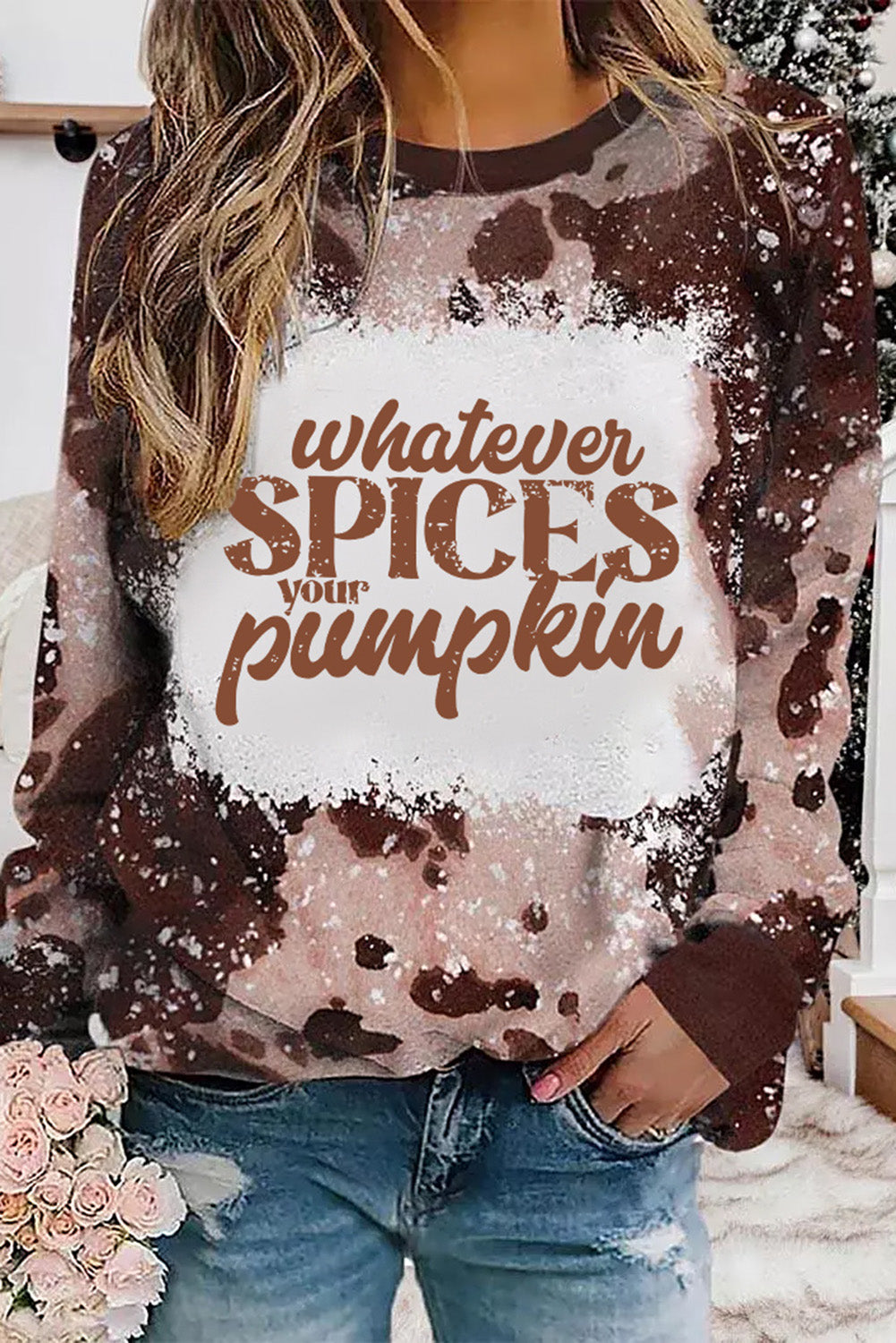 Slogan Tie Dye Print Long Sleeve T Shirt