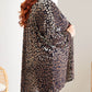 Leopard Print Open Front Plus Size Cardigan