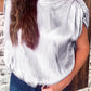 Ruched Sleeves Knotted Backless Blouse