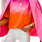Orange Gradient Short Sleeve Round Neck T-Shirt