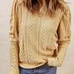 Solid Color Puffy Sleeve Textured Knit Top