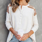 Contrast Crochet Lace Henley Top