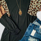 Leopard Sequin Patch Plus Size Long Sleeve Top