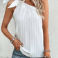Textured Bowknot One Shoulder Tank Top