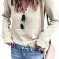 Ribbed Knit V Neck Sweater