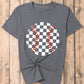 Vintage Checkered Baseball Graphic Tee