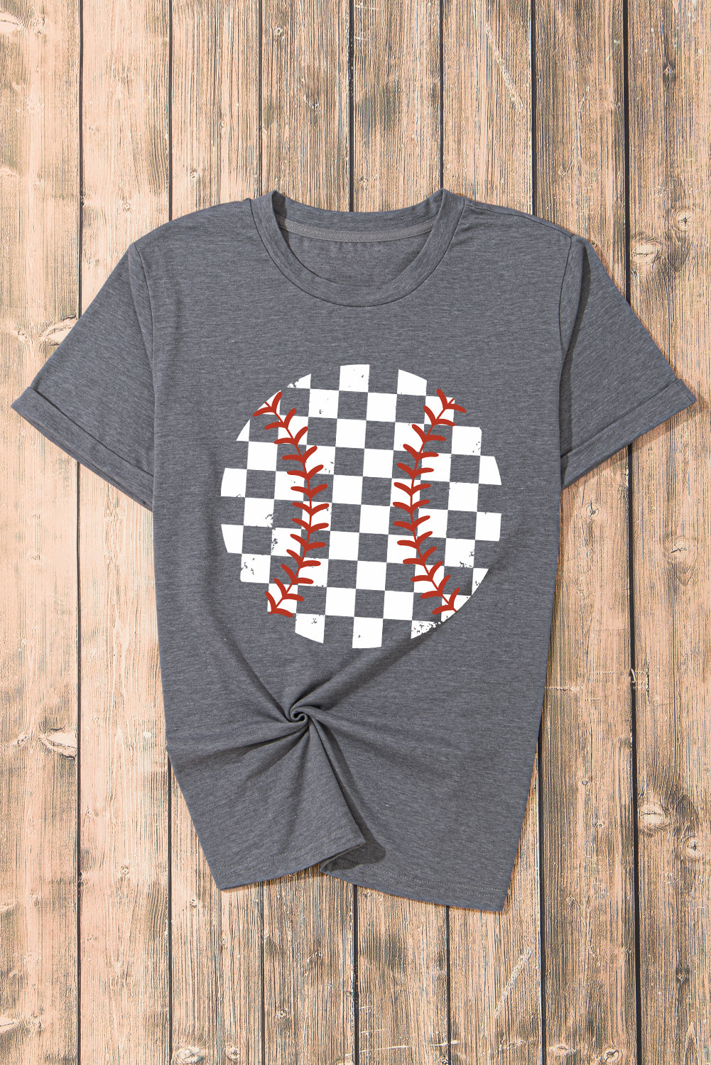 Vintage Checkered Baseball Graphic Tee