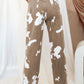 Cow Spot Print Pocketed Jeans