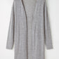 High Rise Solid Color Open Front Lightweight Cardigan