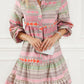 Boho Print Puff Sleeve Buttoned Babydoll Dress