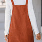 Solid Front Pockets Sleeveless Corduroy Overall Dress