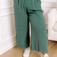 Plus Size Textured Frayed Edge Wide Leg Pants