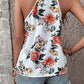 Floral Print Lace V Neck Tank Top
